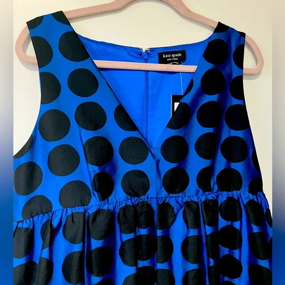 kate spade Blue and Black Polka Dot Maxi Dress - Picture 2 of 5